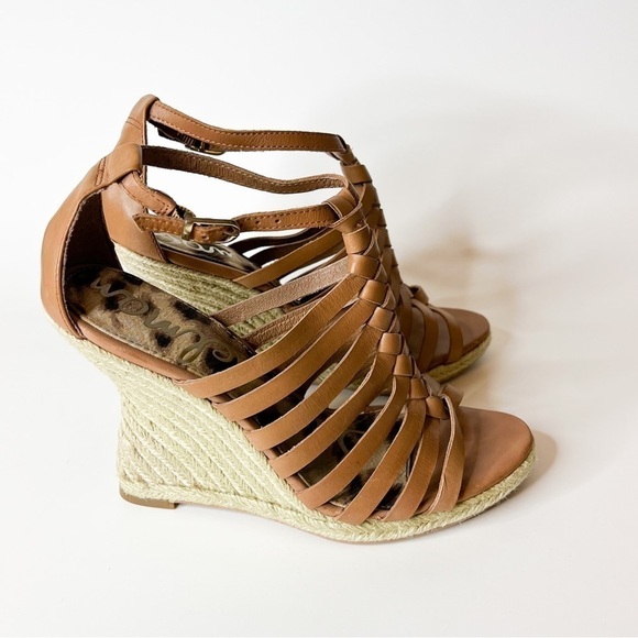 Sam Edelman ANNABEL Wedge Sandals in Tan/Brown size 6.5 - Picture 1 of 12